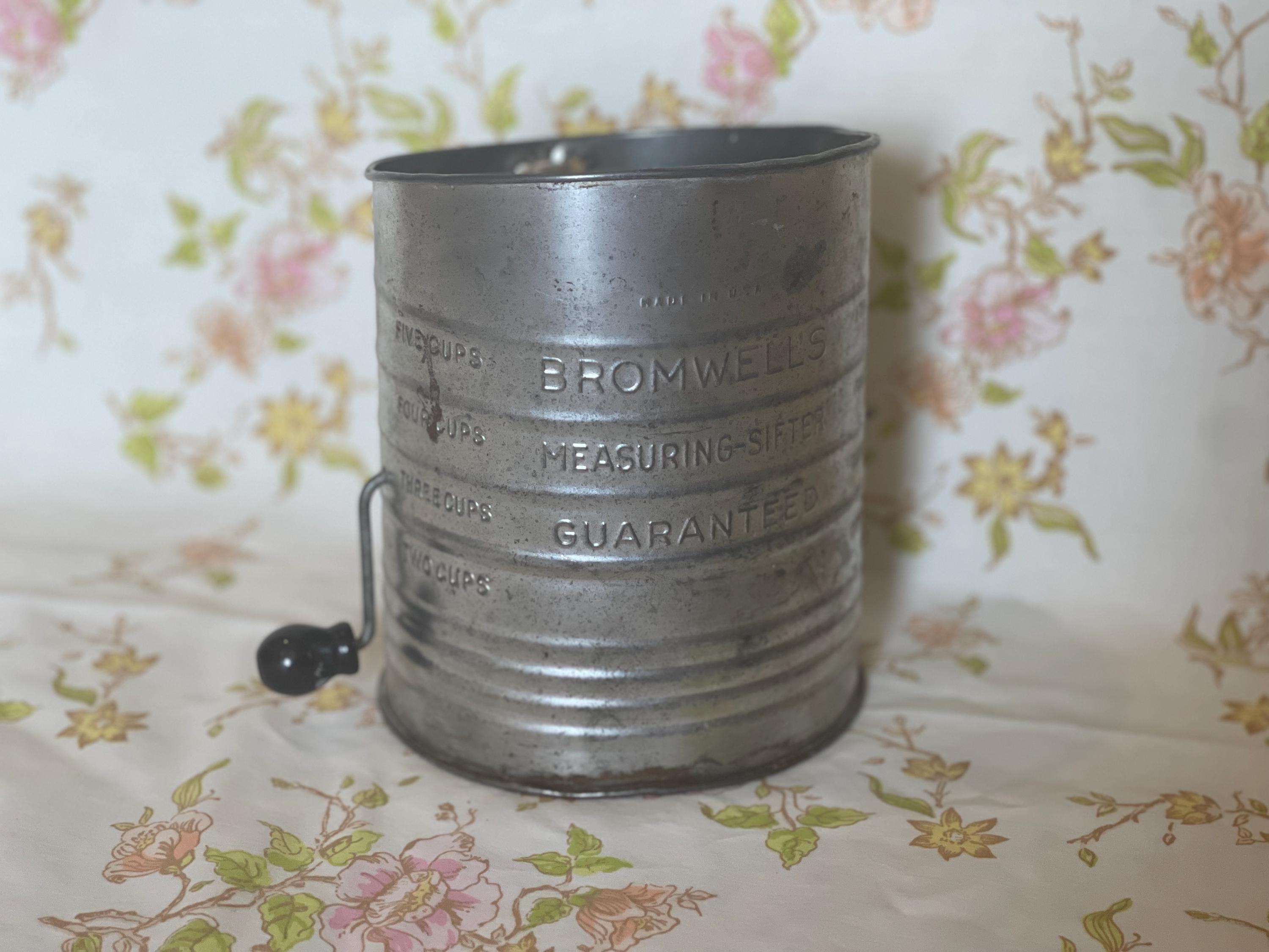 Vintage Bromwell Flour Sifter: Timeless Kitchen Essential for Home Bakers