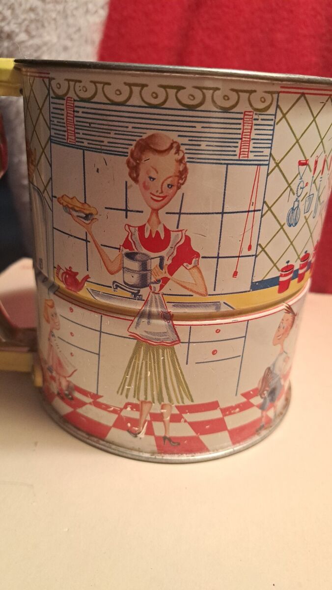 Androck Flour Sifter 3-Cup Design: Vintage Kitchen Essential for Perfect Baking Results