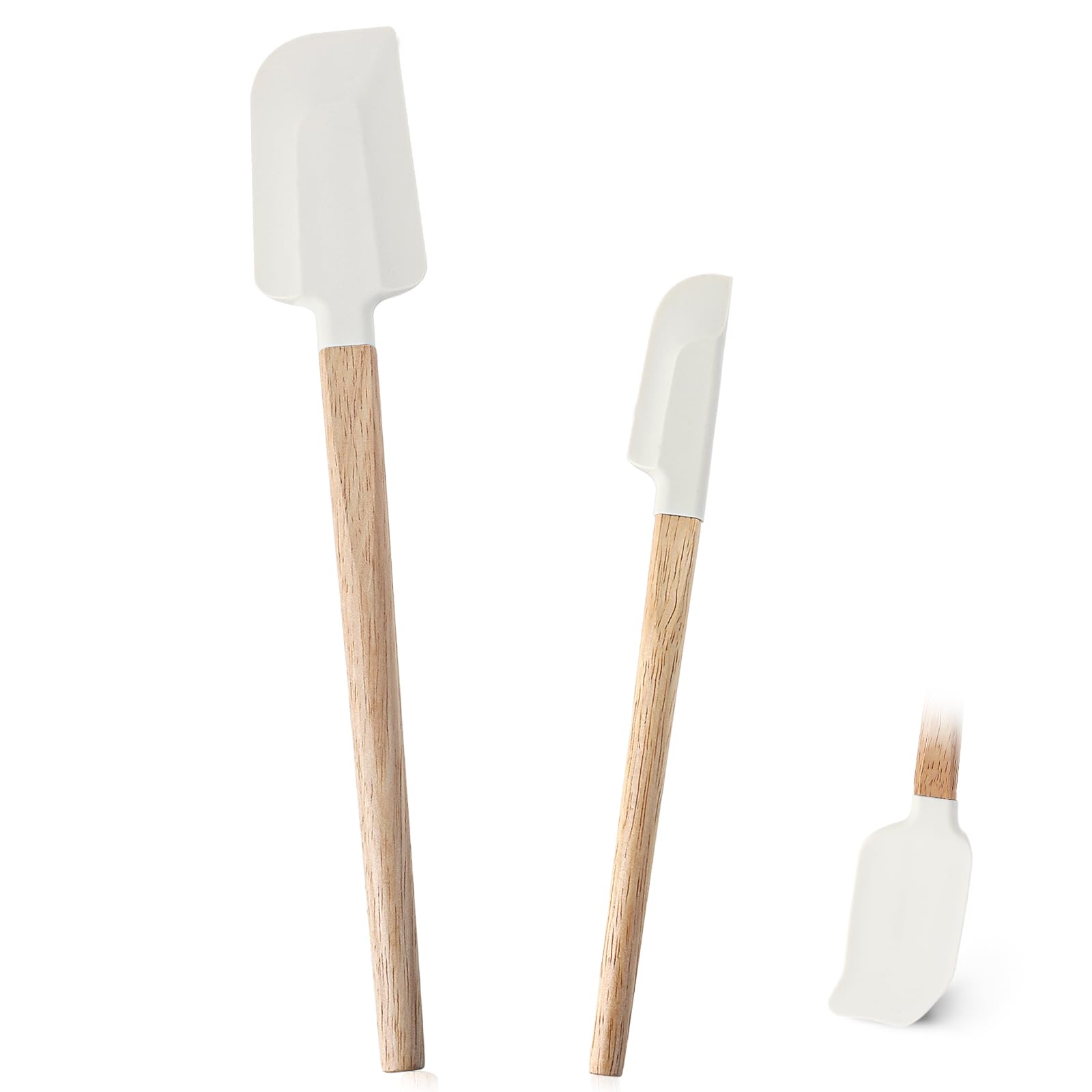 Best Wooden Handle Rubber Spatula for Scraping and Stirring