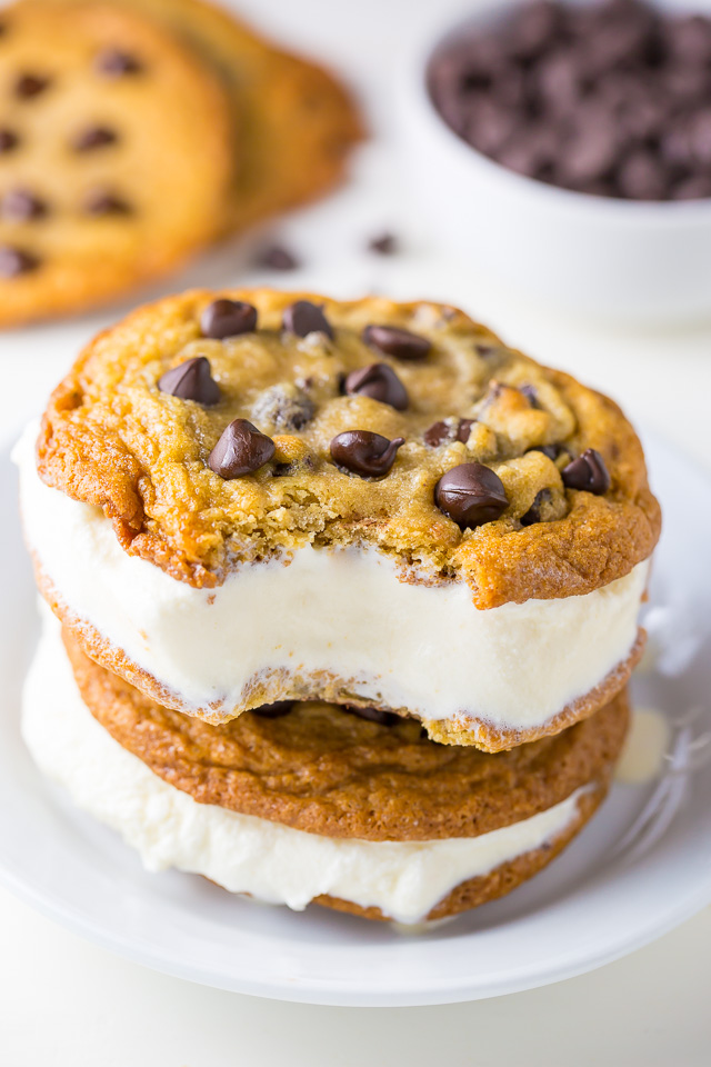 Classic Ice Cream Sandwich Cookie Recipe with Chocolate Chip Cookies