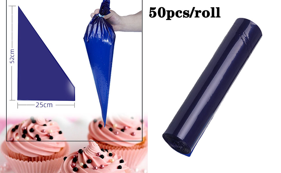 Premium Big Piping Bags: 50 Pcs of Thickened 21-Inch Disposable Pastry Bags for Icing