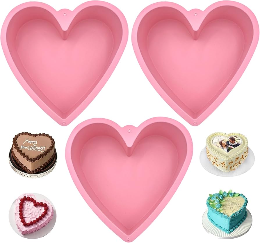 10-Inch Heart Shaped Cake Pan – Non-Stick Silicone Mold for Perfect Cakes