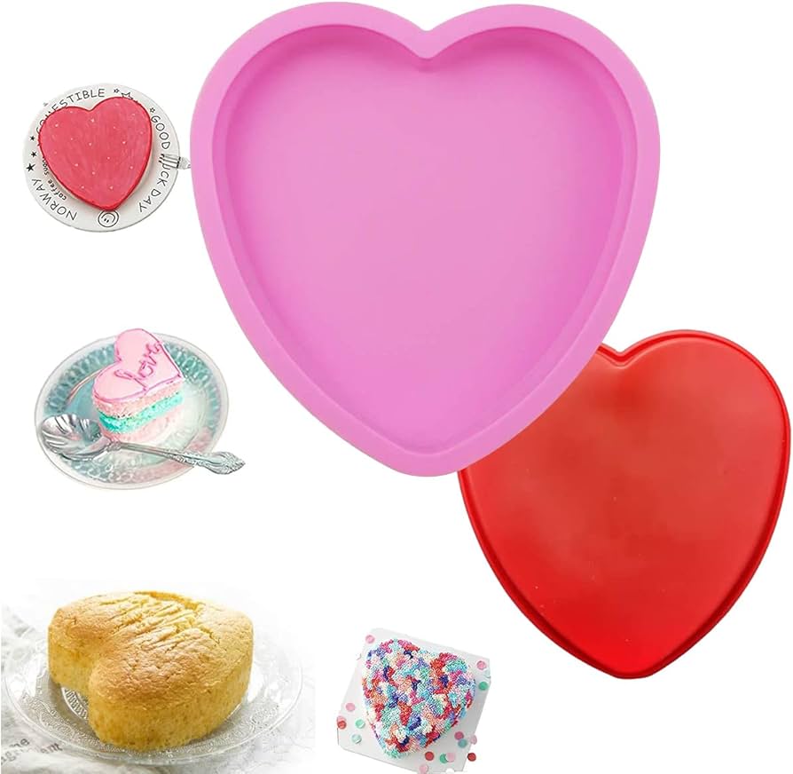 Premium Silicone Heart Shaped Baking Molds for Easy Baking – 2 Pack