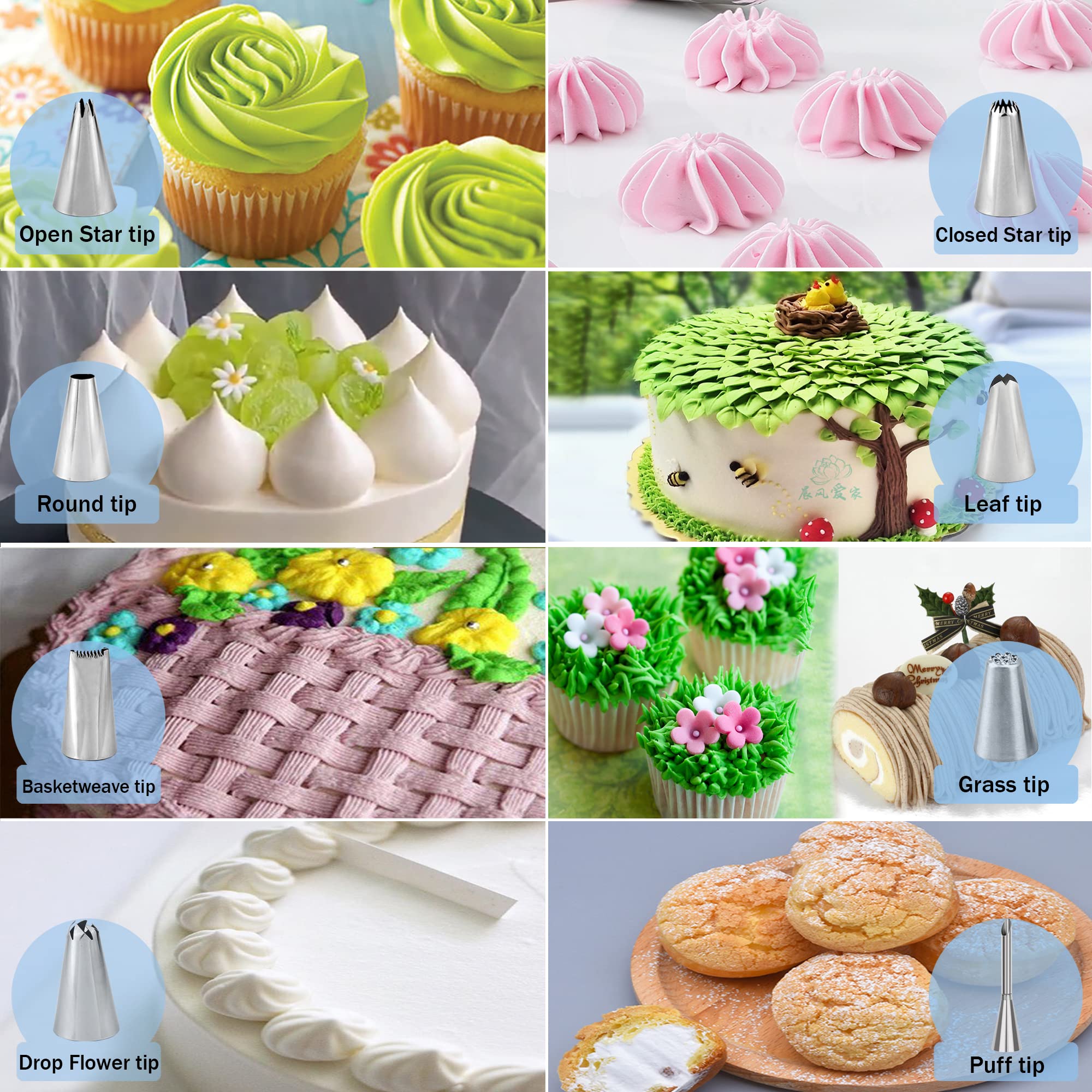 Piping Bags with Nozzles - 50 Piece Cake Decorating Set for Perfect Pastry Designs