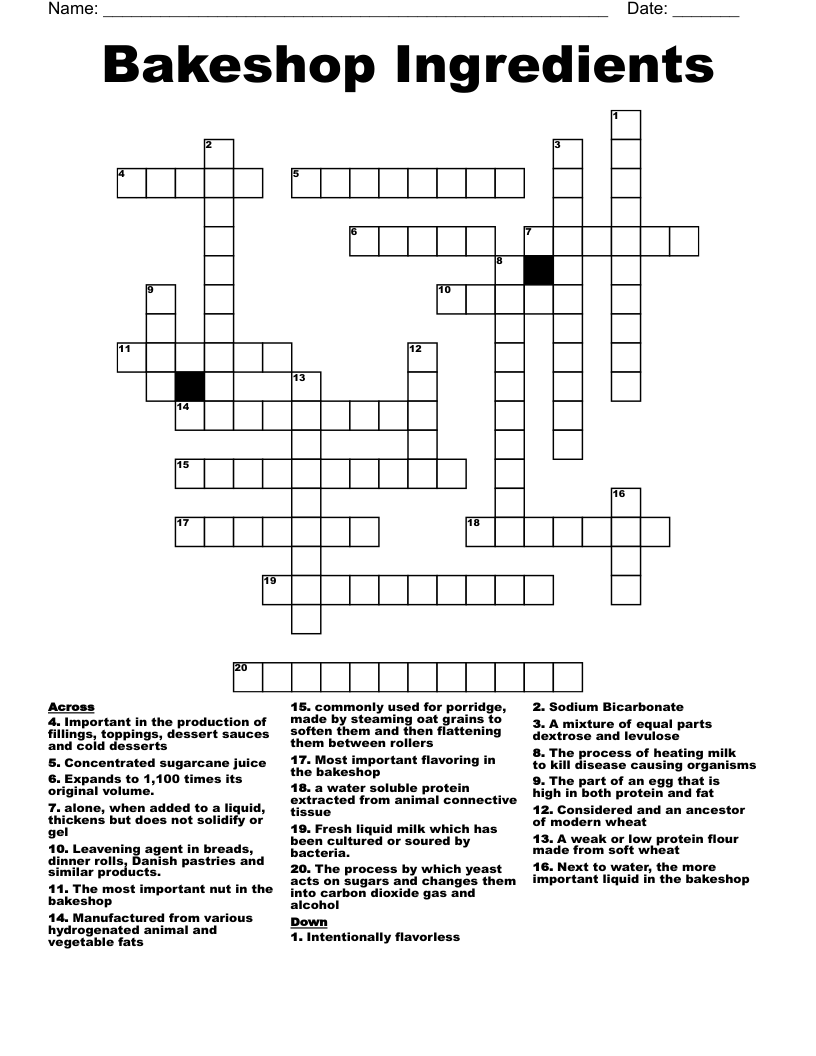 Unlock Baking Ingredient Crossword Clue: Multiple Answers