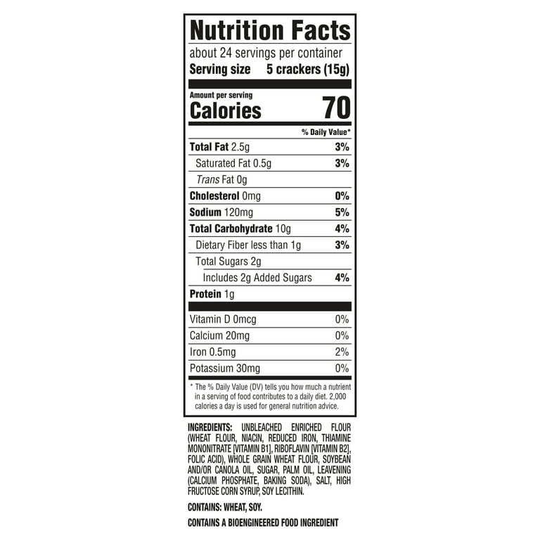 Deep Dive into Whole Wheat Ritz Crackers Nutrition Facts
