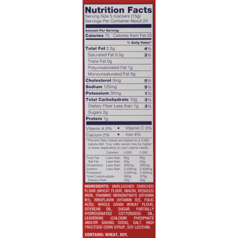 Deep Dive: Whole Wheat Ritz Crackers Nutrition Information