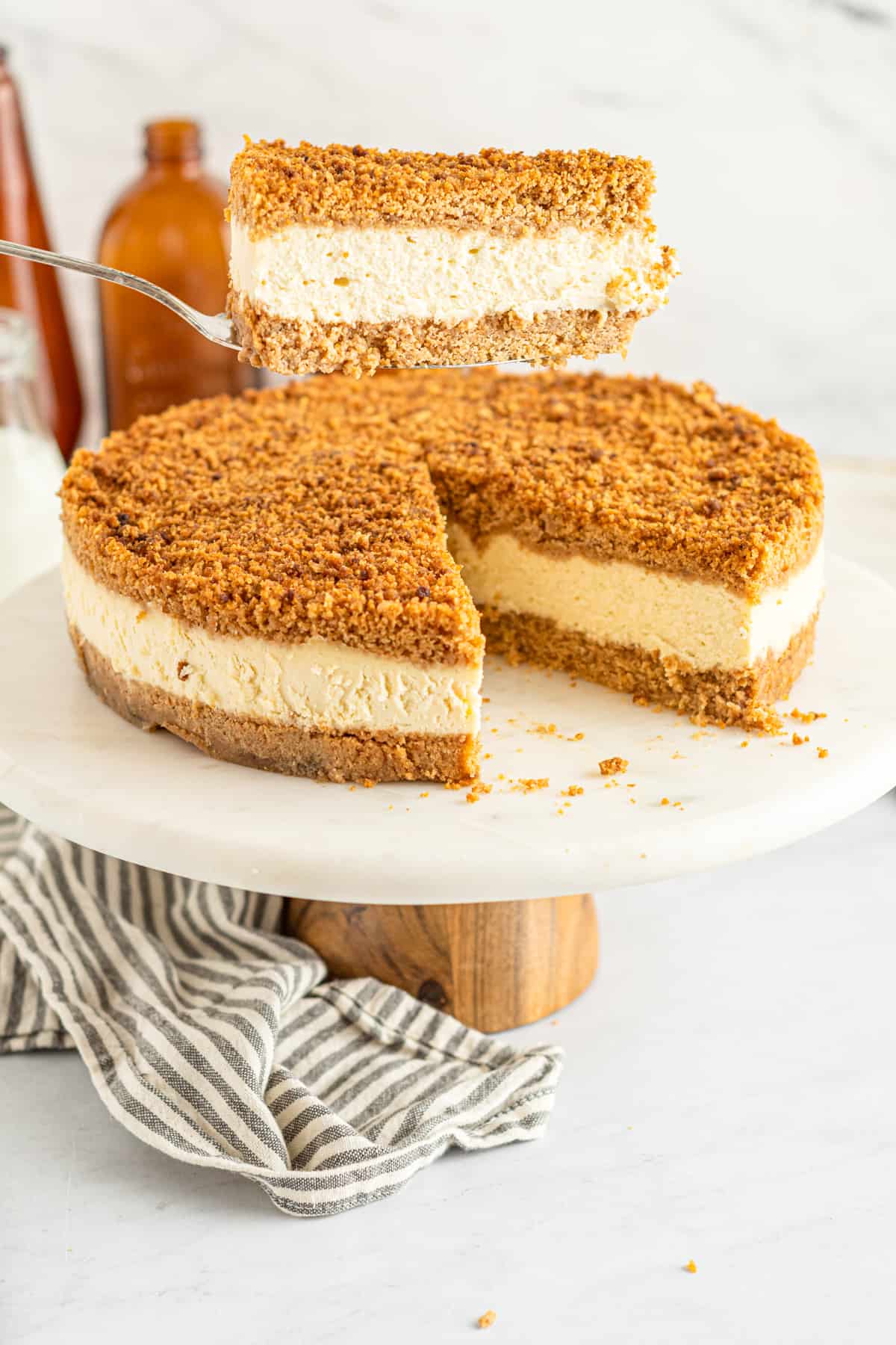 Cheese Cake with Crust on Top and Bottom - Quick and Easy