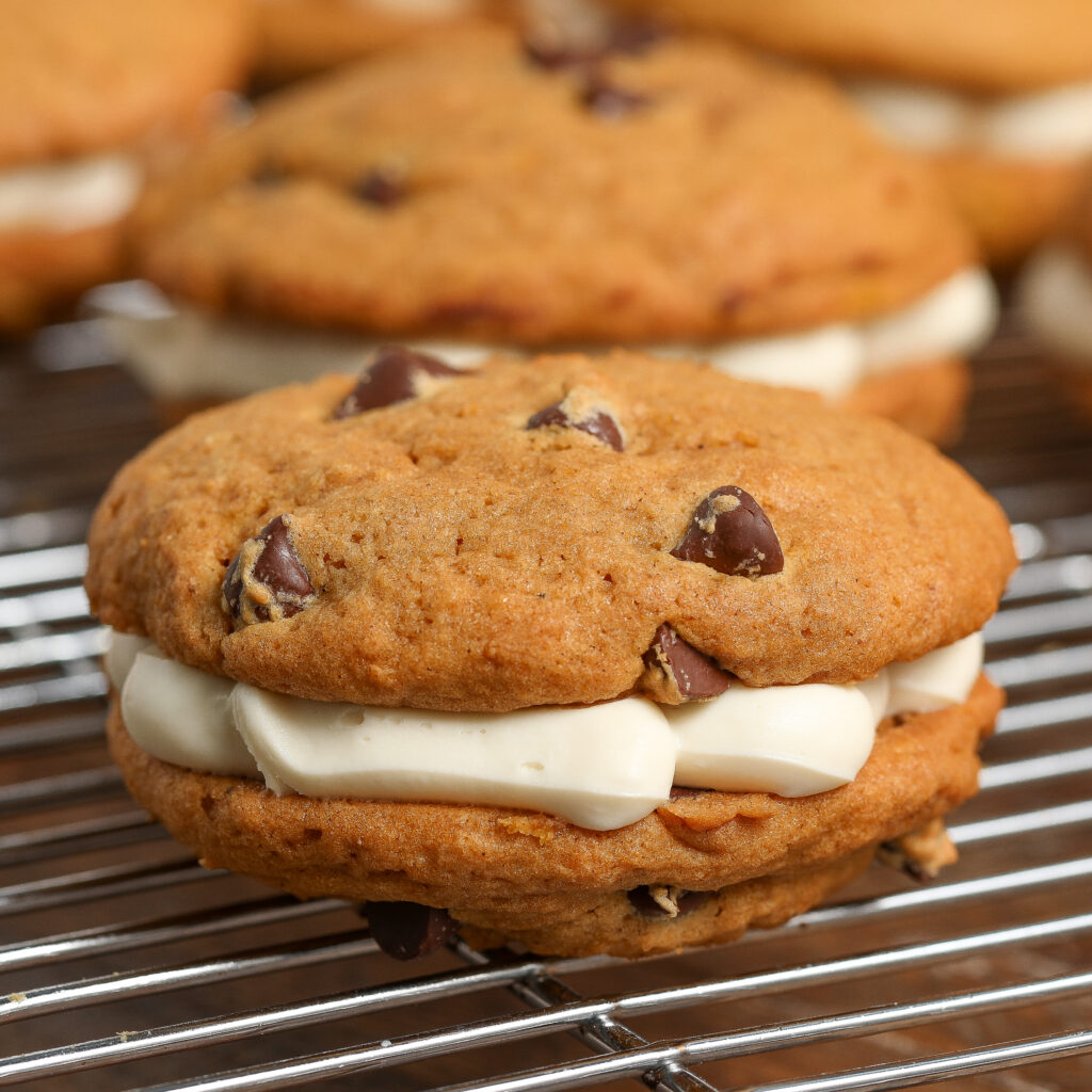 Yummy Pumpkin Chocolate Chip Whoopie Pies Perfect for a Treat