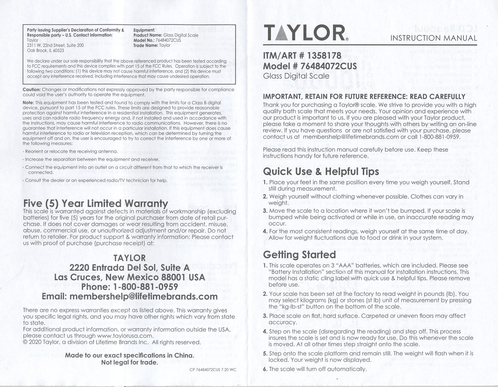 Taylor Glass Digital Scale Instructions: Simple Steps For Easy Setup!