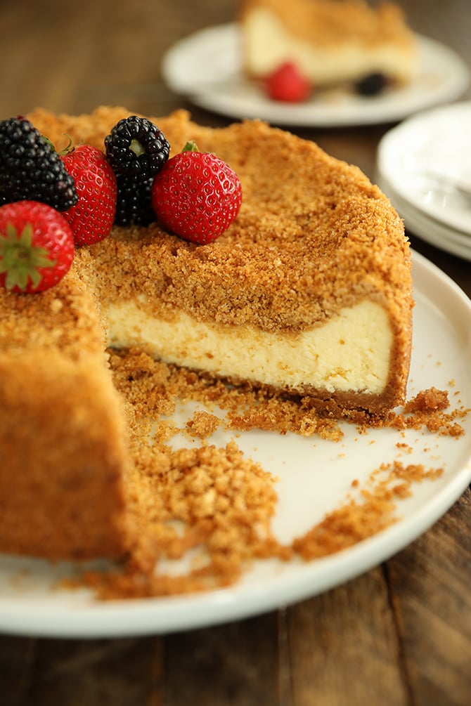 Find the Perfect Cheese Cake with Crust on Top and Bottom.