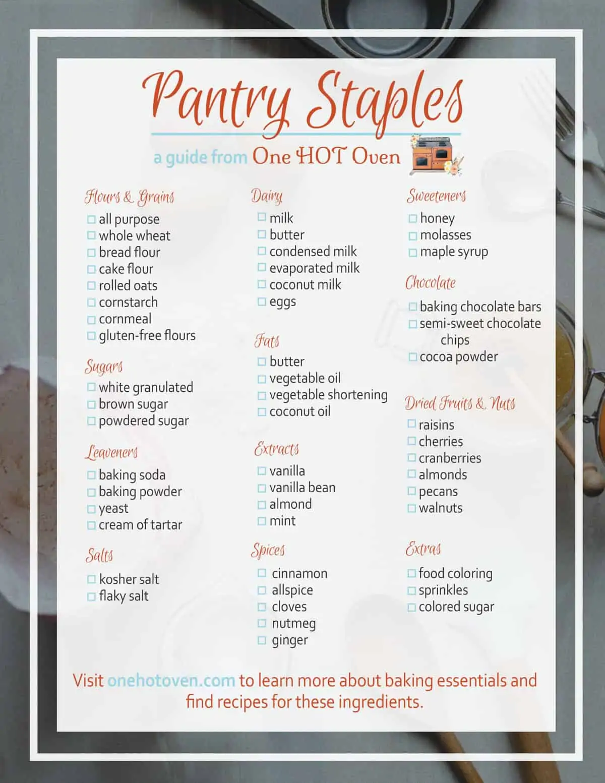 25 baking ingredients you need(A simple guide for home bakers)